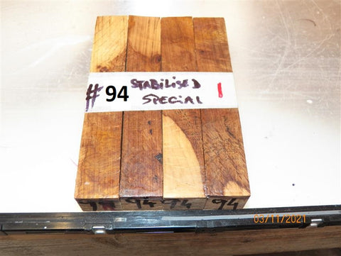 Australian #94 Live-Oak tree wood STABILISED - Special PEN blanks - Sold in packs