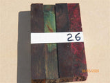 Australian #57 new Peppercorn spalted burl - Stabilized multi-colours - PEN blanks - Sold in packs