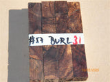 Australian #57 Peppercorn tree burl - Stabilized clear - PEN blanks - Sold in packs