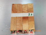 Australian #15x (cross cut) Holly-Oak tree wood - PEN blanks raw - Sold in packs