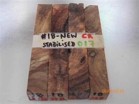 Australian #18-N Crotch (CR) Golden Wattle - Stabilised PEN blanks - Sold in packs of 4 blanks