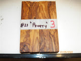 Australian #21 Majestic Olive wood "Pretty" - PEN blanks - packs of 4 blanks