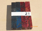 Australian #57 new Peppercorn spalted burl - Stabilized multi-colours - PEN blanks - Sold in packs