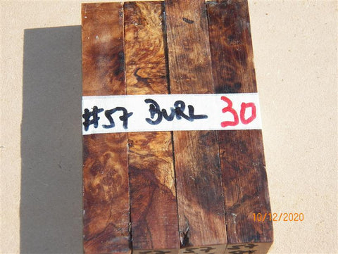 Australian #57 Peppercorn tree burl - Stabilized clear - PEN blanks - Sold in packs