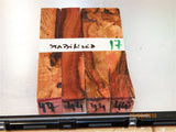 Australian #44 Shiraz Red Vine - Stabilized in red and green PEN blanks-sold in packs