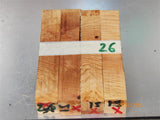 Australian #15x (cross cut) Holly-Oak tree wood - PEN blanks raw - Sold in packs