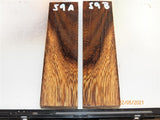 #99st Pheasant wood- Stabilised KNIFE handle scales bookmatched- Sold in pairs (1)